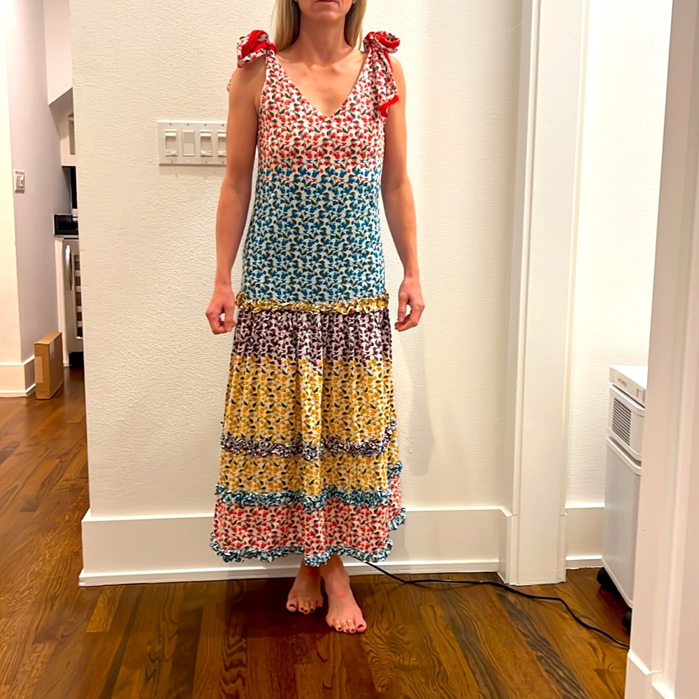 All Things Mochi Tiered Floral Shoulder Tie Dress